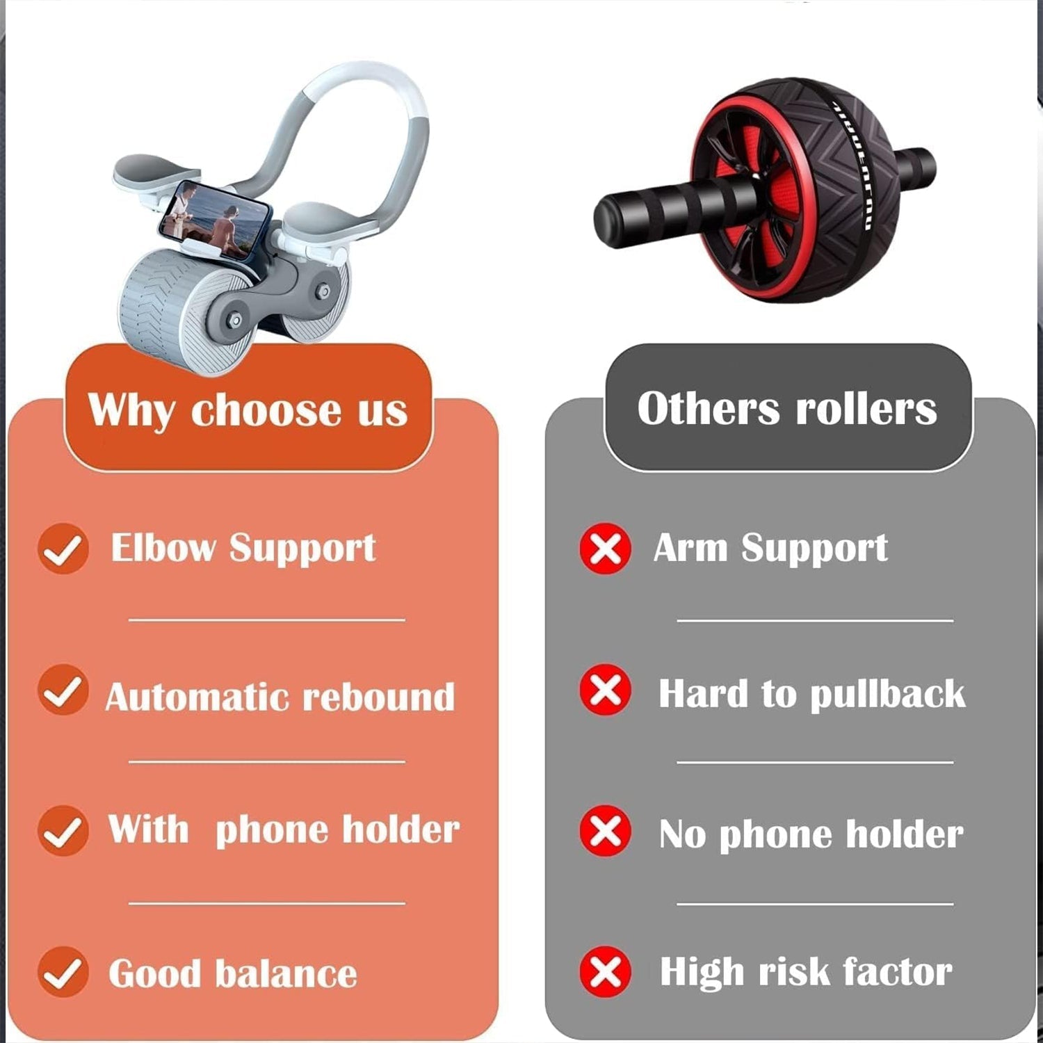 Abdominal Roller Wheel, Automatic Rebound Sponge Handle, Double Wheel Abdominal Roller, Non-Slip Timer Function with Elbow Support for Exercises for Body Fitness Strength Training Home Gym Abdominal Roller Wheel, Automatic Rebound Sponge Handle, Double Wheel Abdominal Roller, Non-Slip Timer Function with Elbow Support for Exercises for Body Fitness Strength Training Home Gym